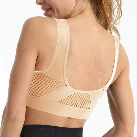 Bralette for Women Seamless Bras for Women Padded Sports Bra Wirefree - Beige L - Picture 5 of 7